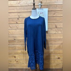 Wrap London Merino Wool Tunic Sweater Dress Long Sleeve Rolled Neck Woman’s 10